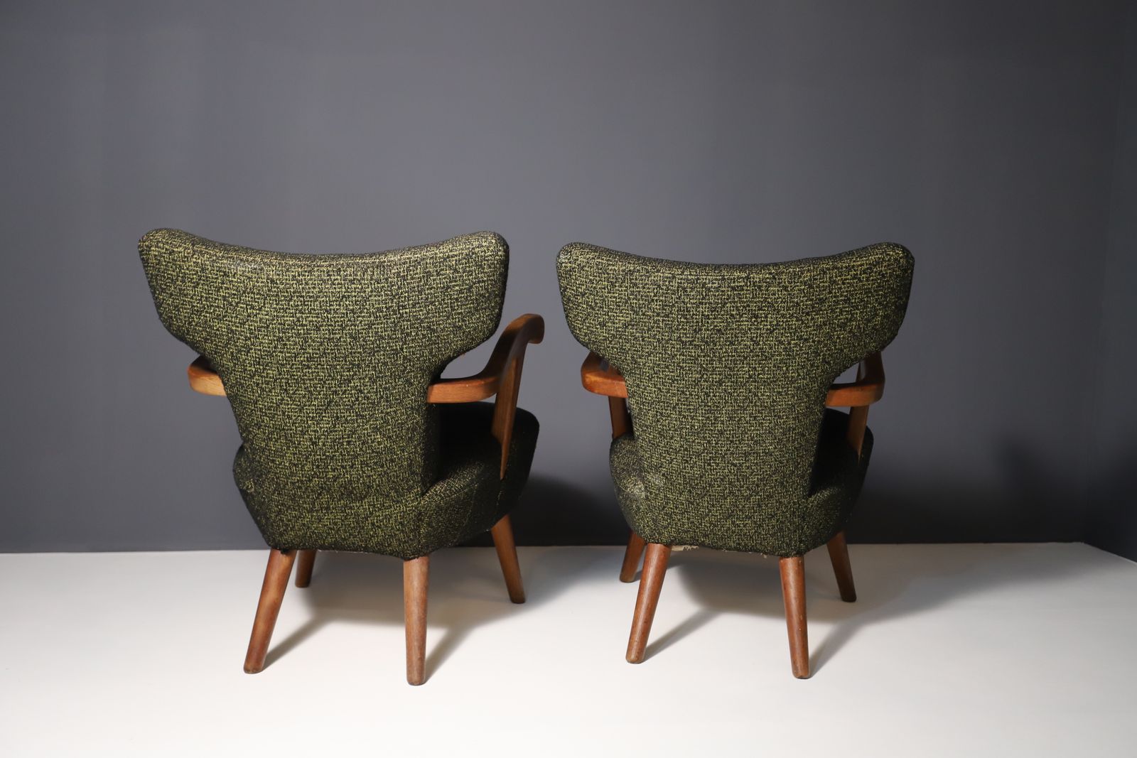 2129.0 Pair Of Mid Century Wingback Armchairs, Czechoslovakia, Circa 1940´S photo