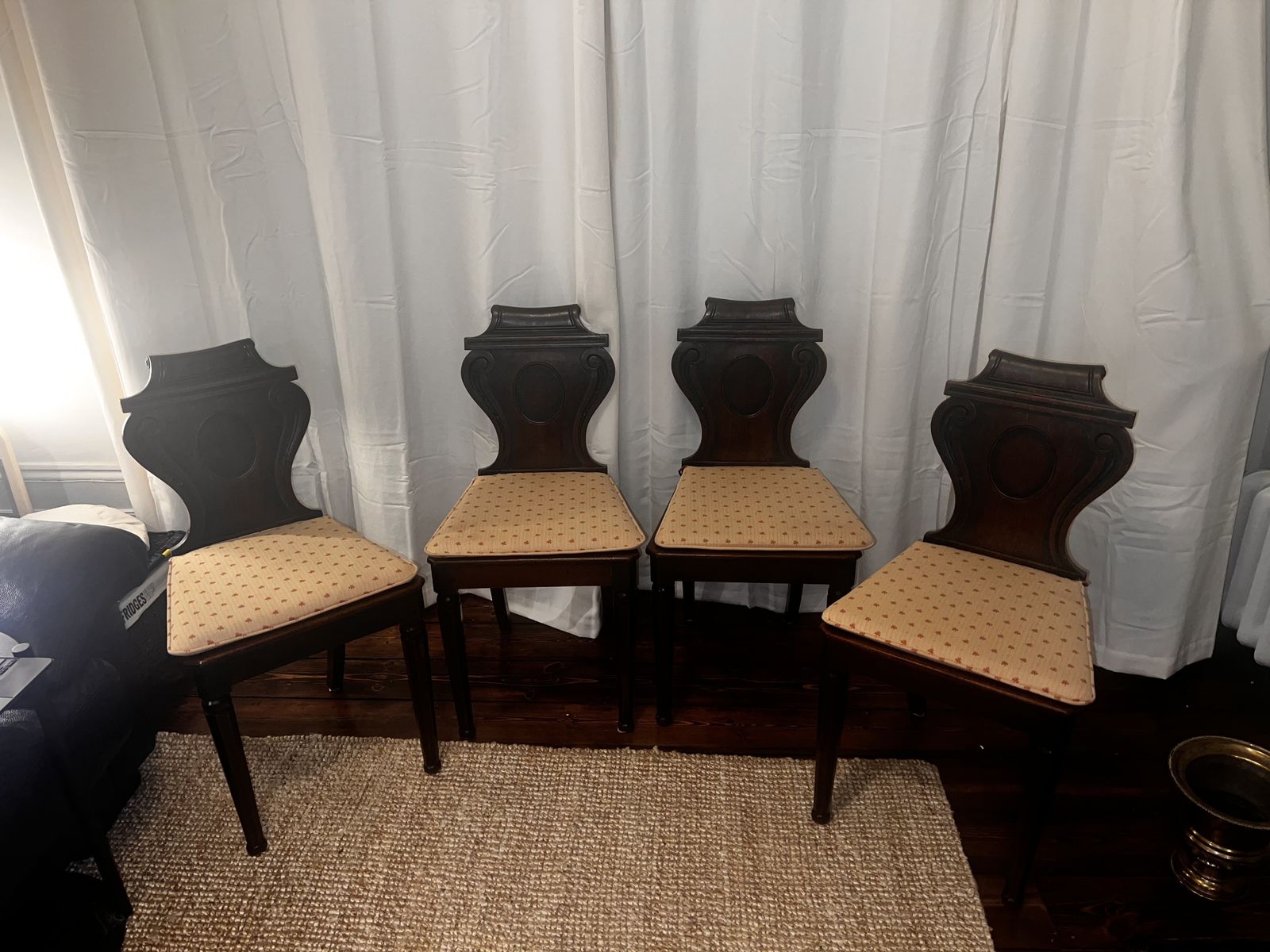 A Set Of Four George IV Mahogany Hall Chairs, Circa 1825 photo for sale