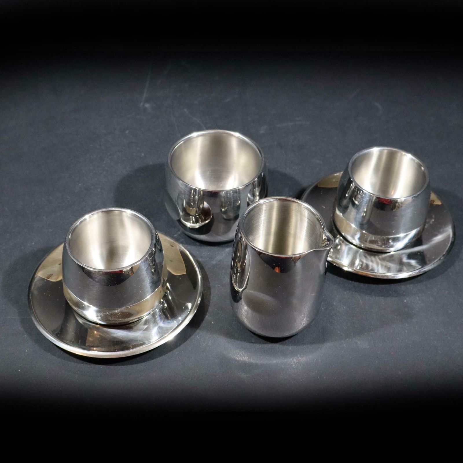 Amc Art Design Vintage 2 Espresso Cups With Creamer And Sugar, 70s Italian Coffee Set photo Home Decor