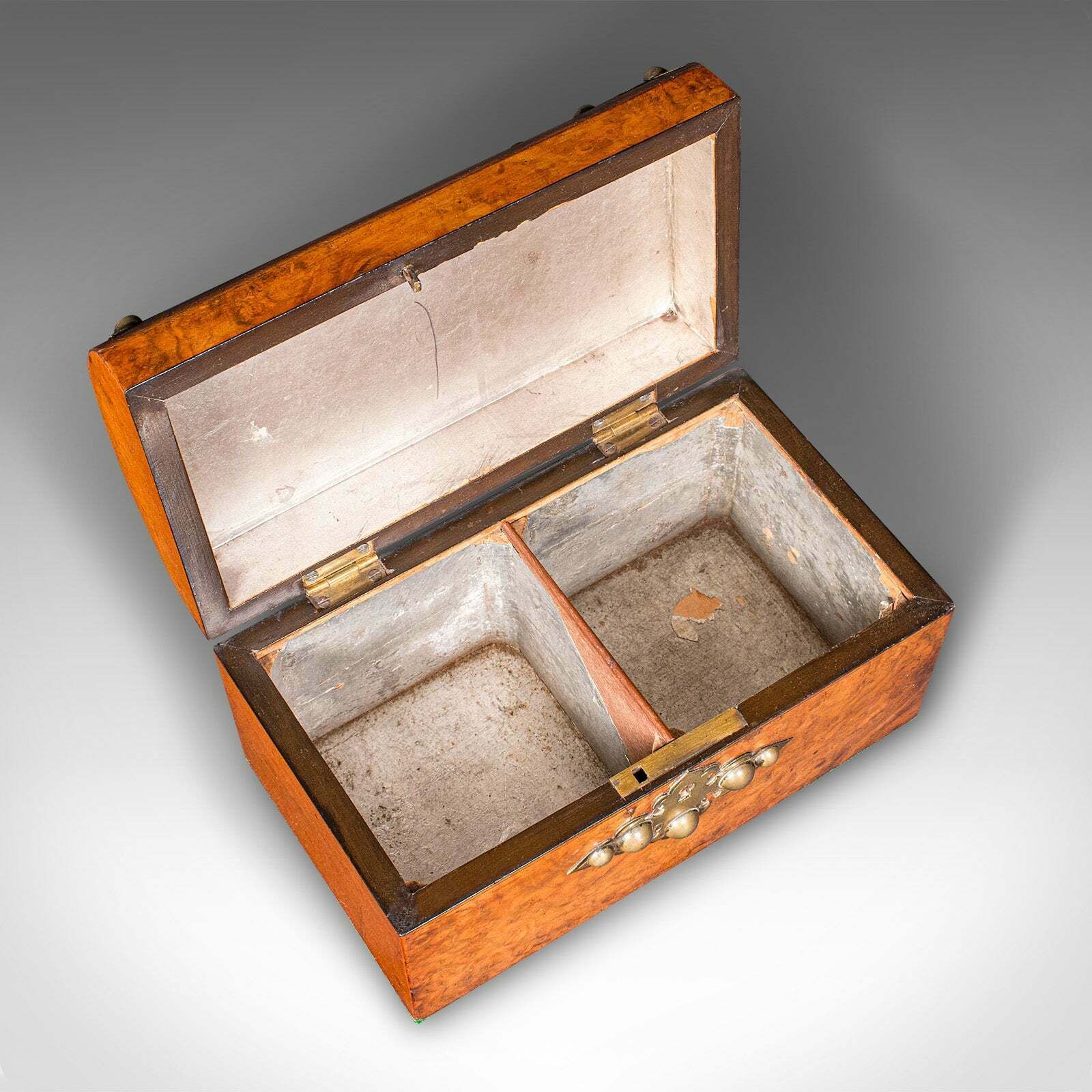 photo for sale Antique Dome Top Tea Caddy, English, Burr Walnut, Box, Gothic Taste, Victorian