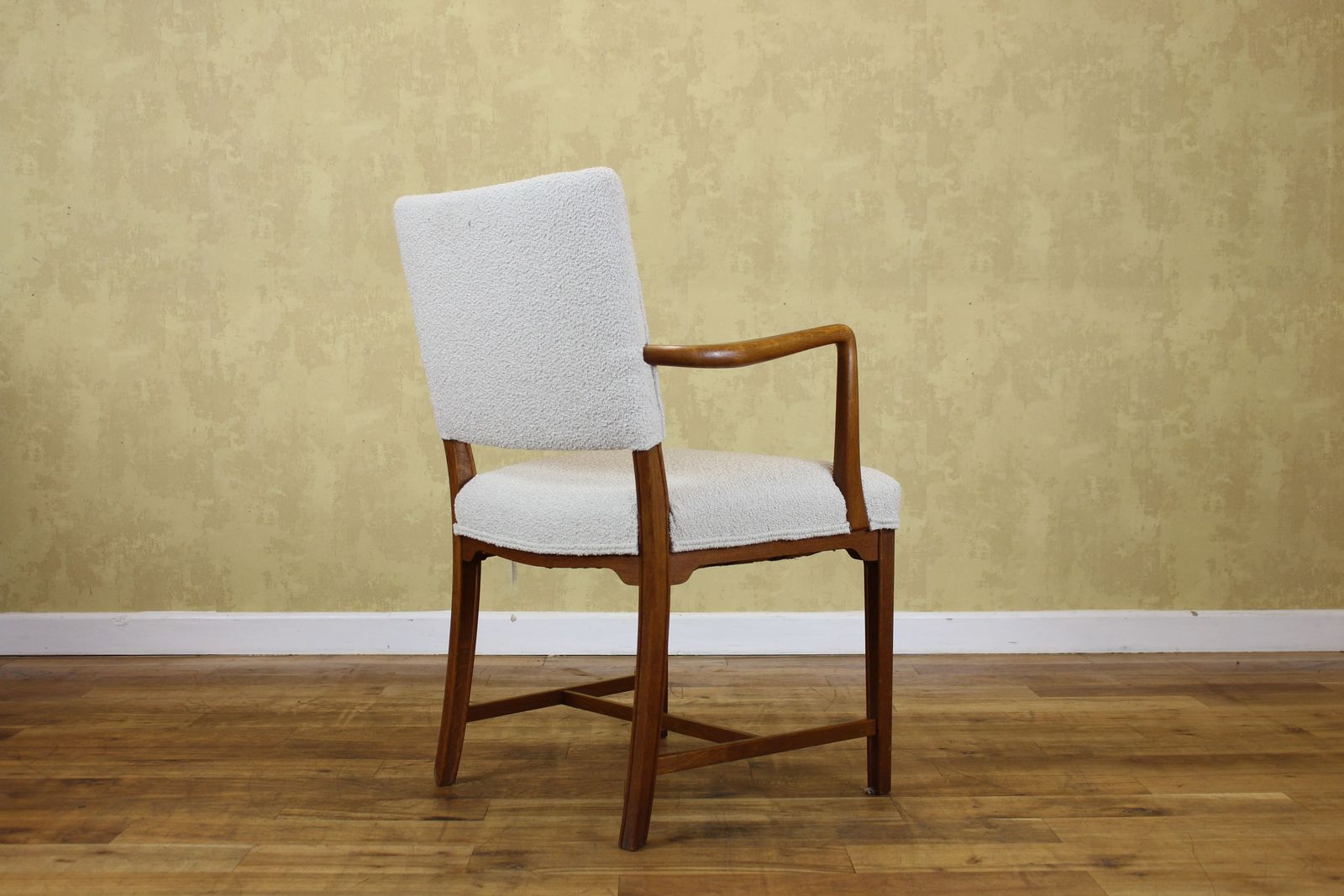 Danish Small Oak Armchair Upholstered In New Boucle photo buy