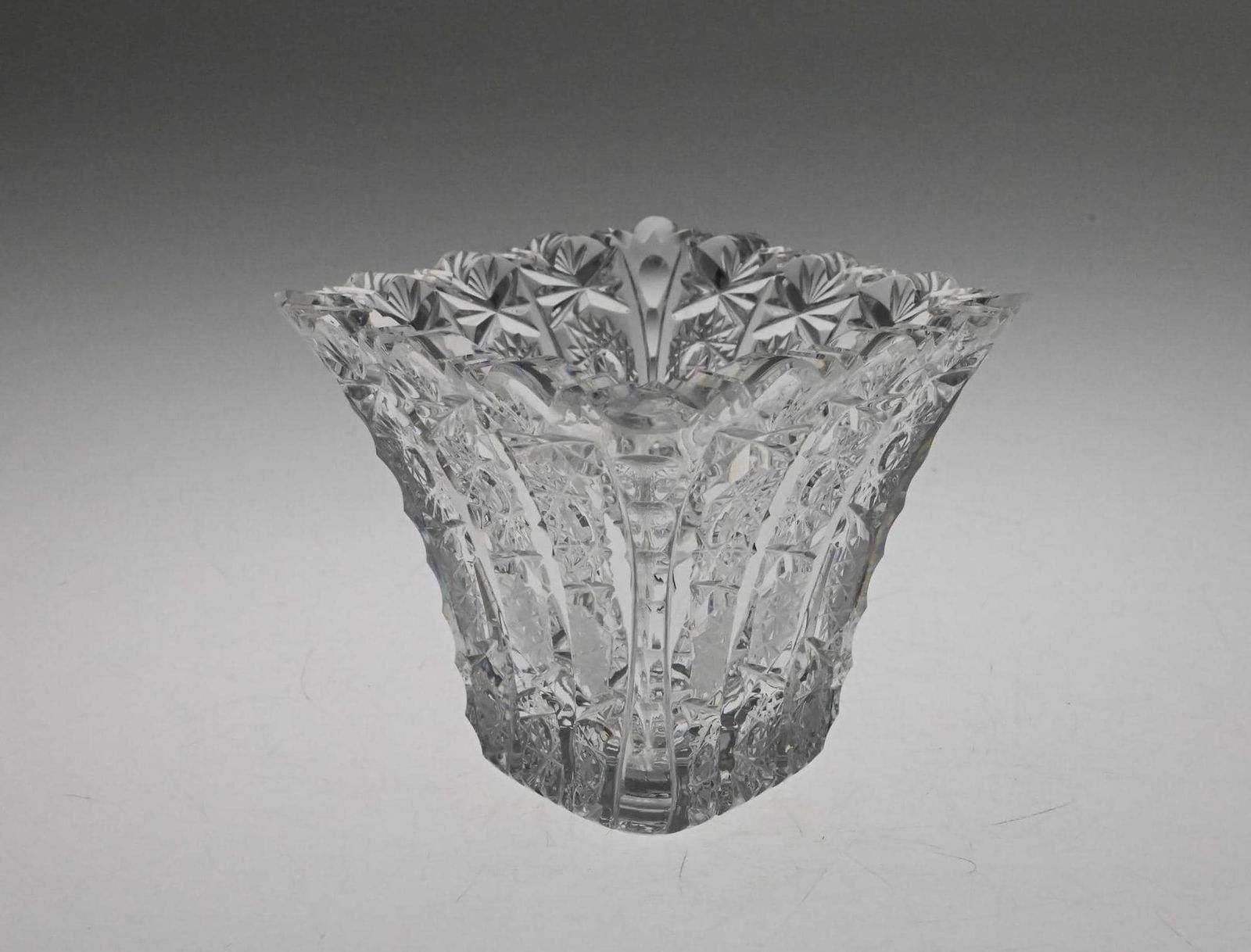 Vintage Czech  Bowl, Cut Glass Czech Glass, Cut To Clear, Czech Vintage Glass photo for sale