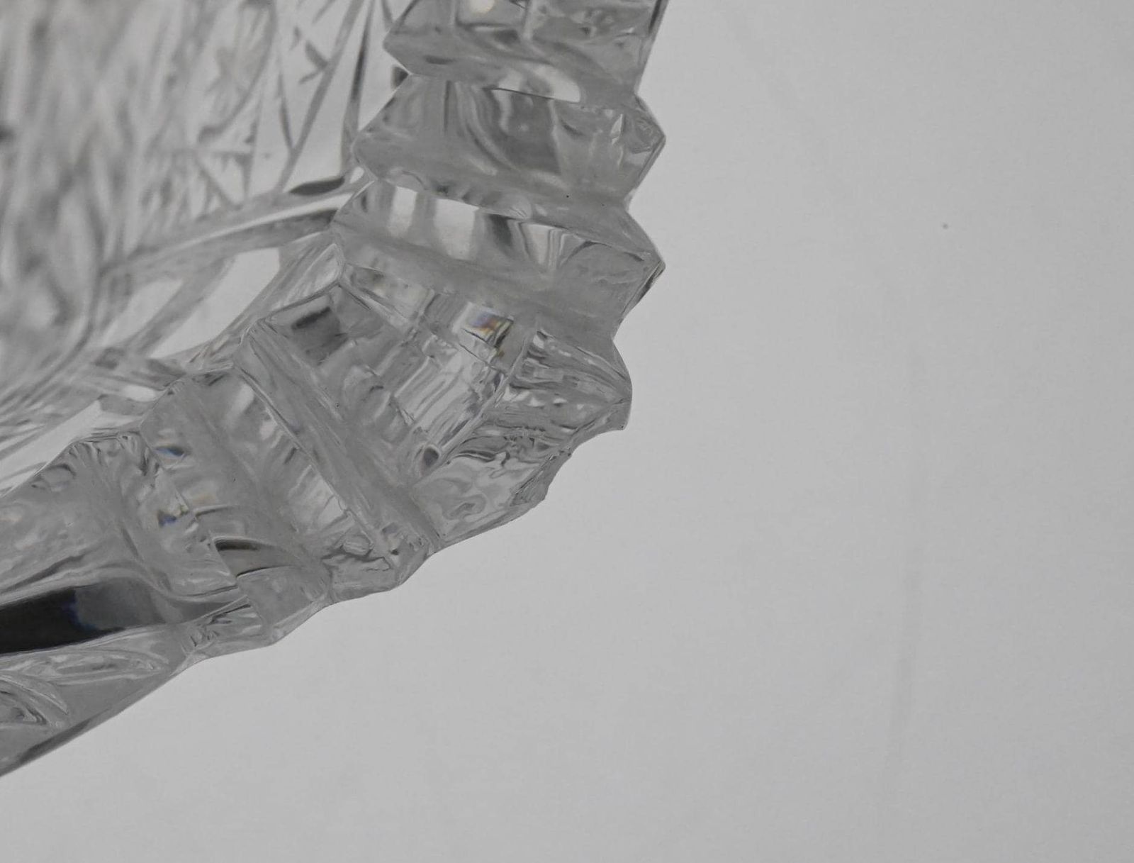 photo for sale Vintage Czech  Bowl, Cut Glass Czech Glass, Cut To Clear, Czech Vintage Glass