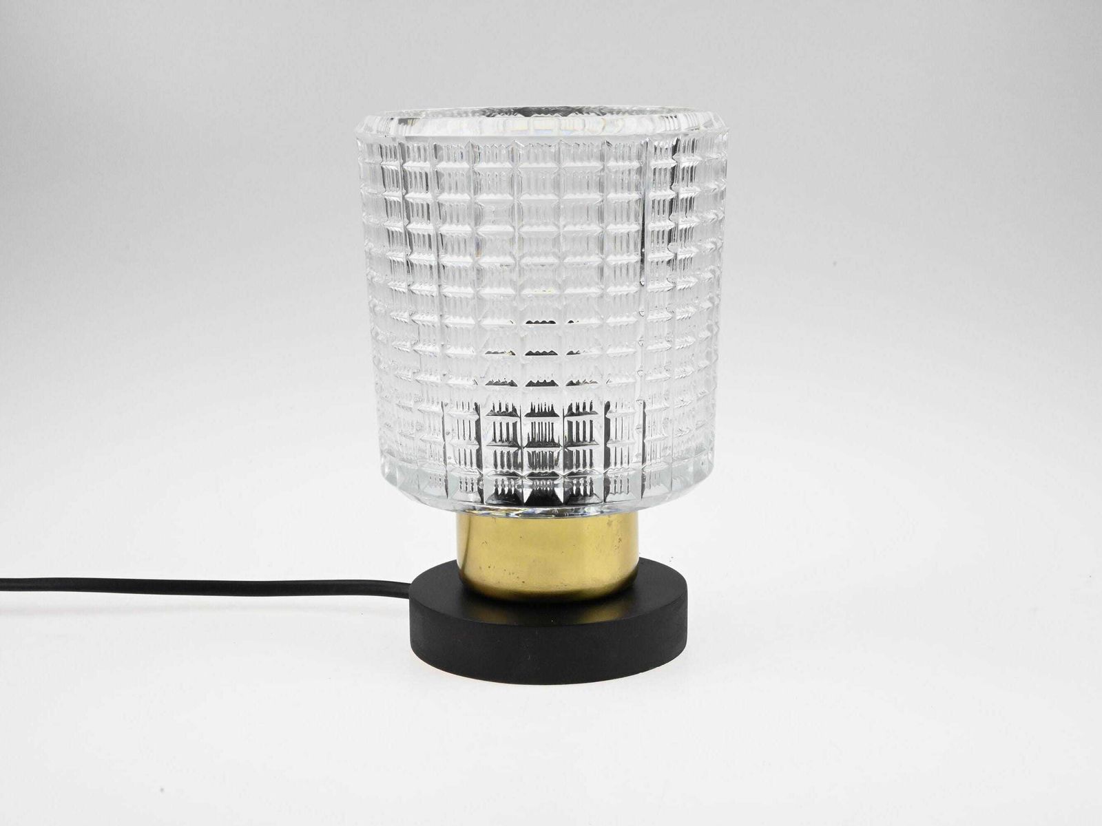 Vintage Bedside Mid Century Lamp, Glass Lamp, Retro Table Lamp,Old Lamp photo vintage