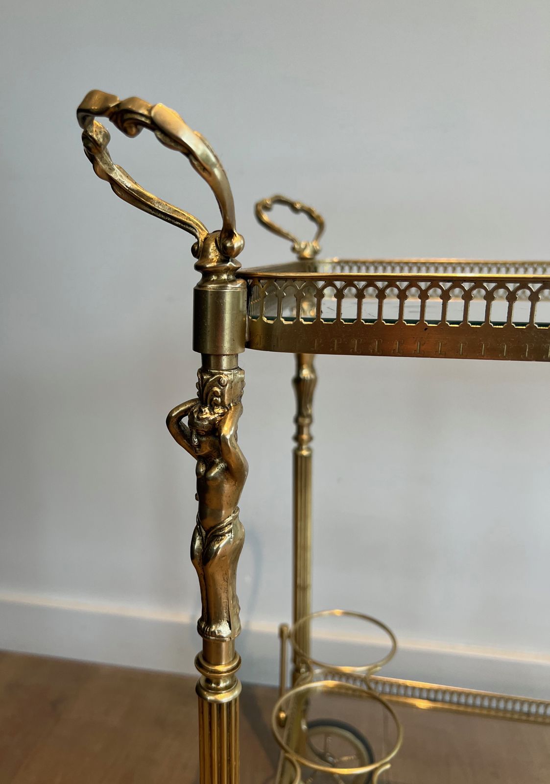 photo buy Neoclassical Style Brass Trolley With Cherub Decor In The Style Of Maison Jansen