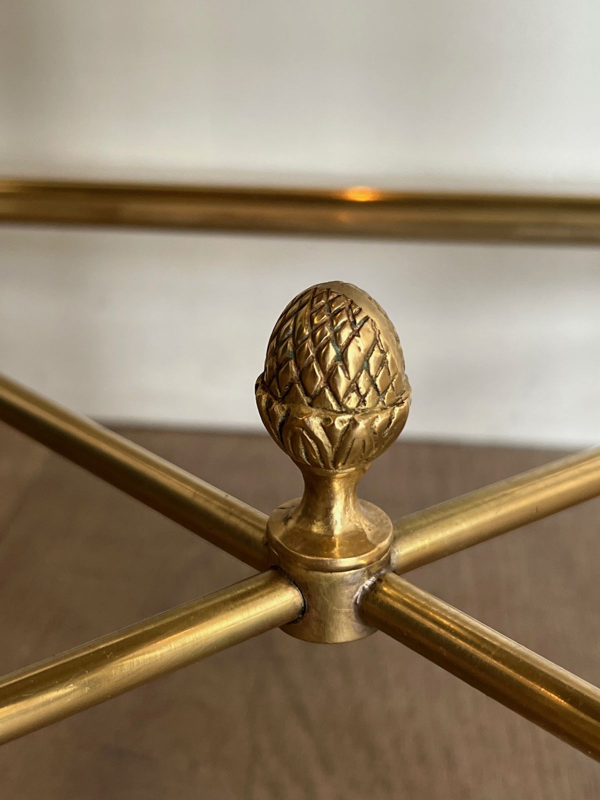 Neoclassical Style Brass Nesting Tables Set From Maison Jansen photo vintage