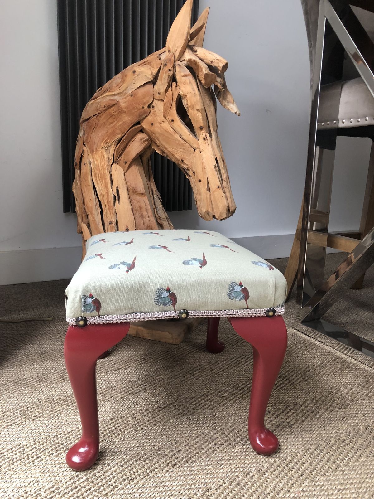 Beautifully Renovated Sophie Allport Pheasants Footstool