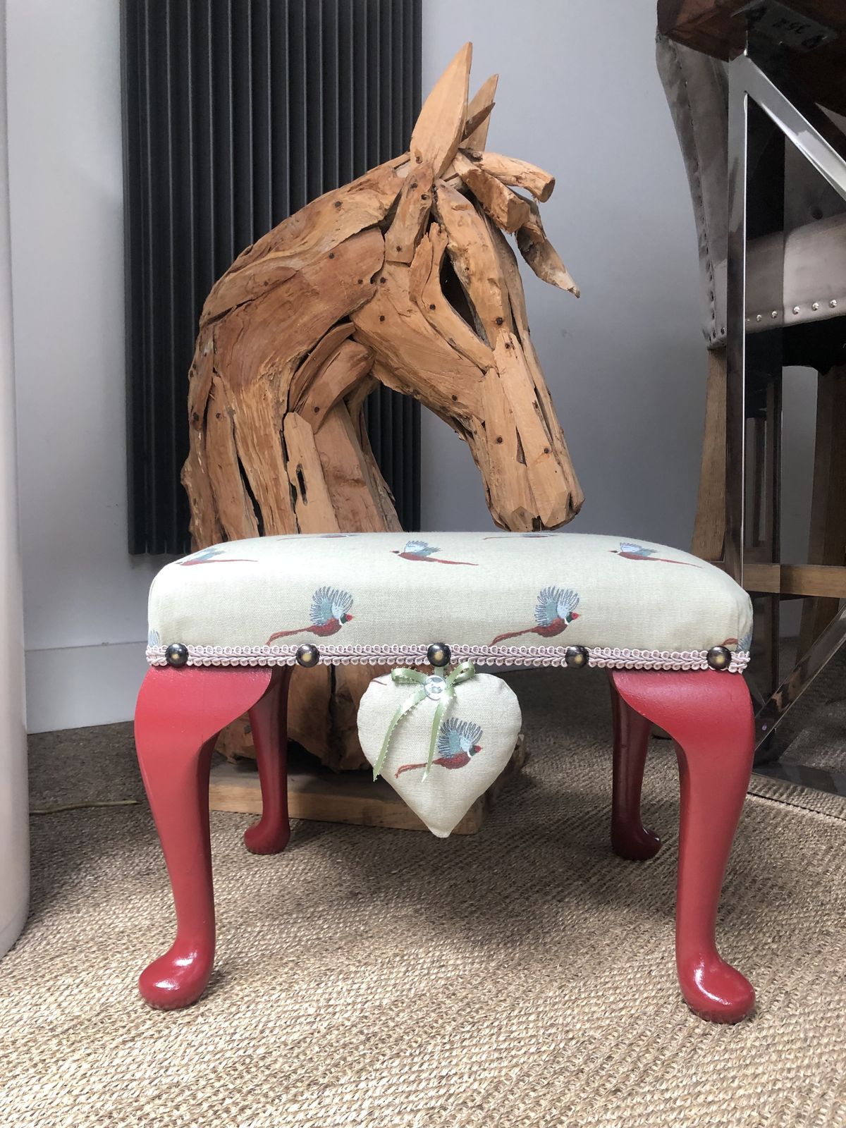 Beautifully Renovated Sophie Allport Pheasants Footstool photo 135.0