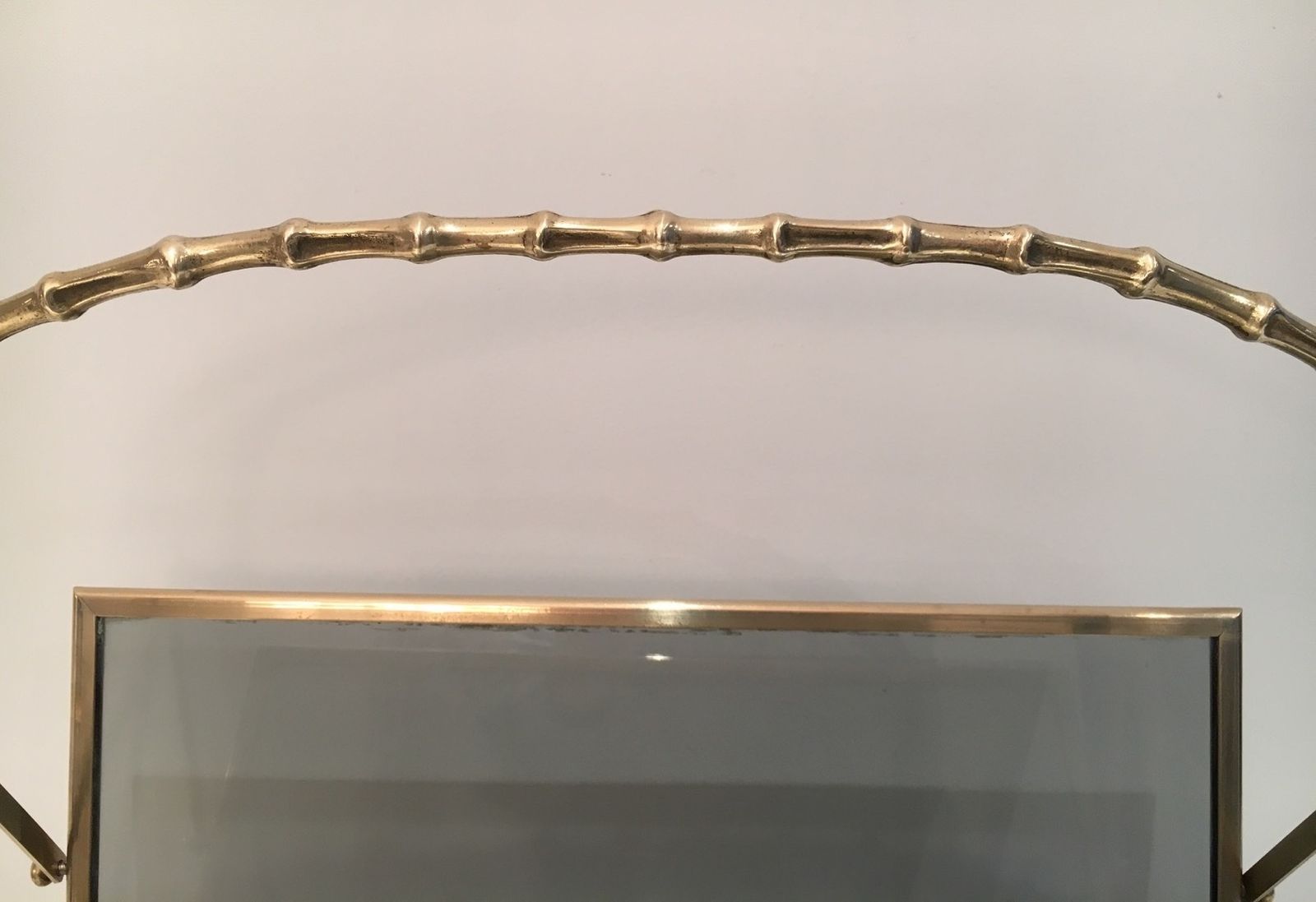 Faux Bamboo Style Magazine Rack In Brass From Maison Baguès photo 1450.0