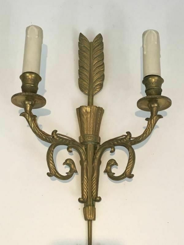 Pair Of Large Appliques With Quiver, Arrow And Eagle Head photo vinterior