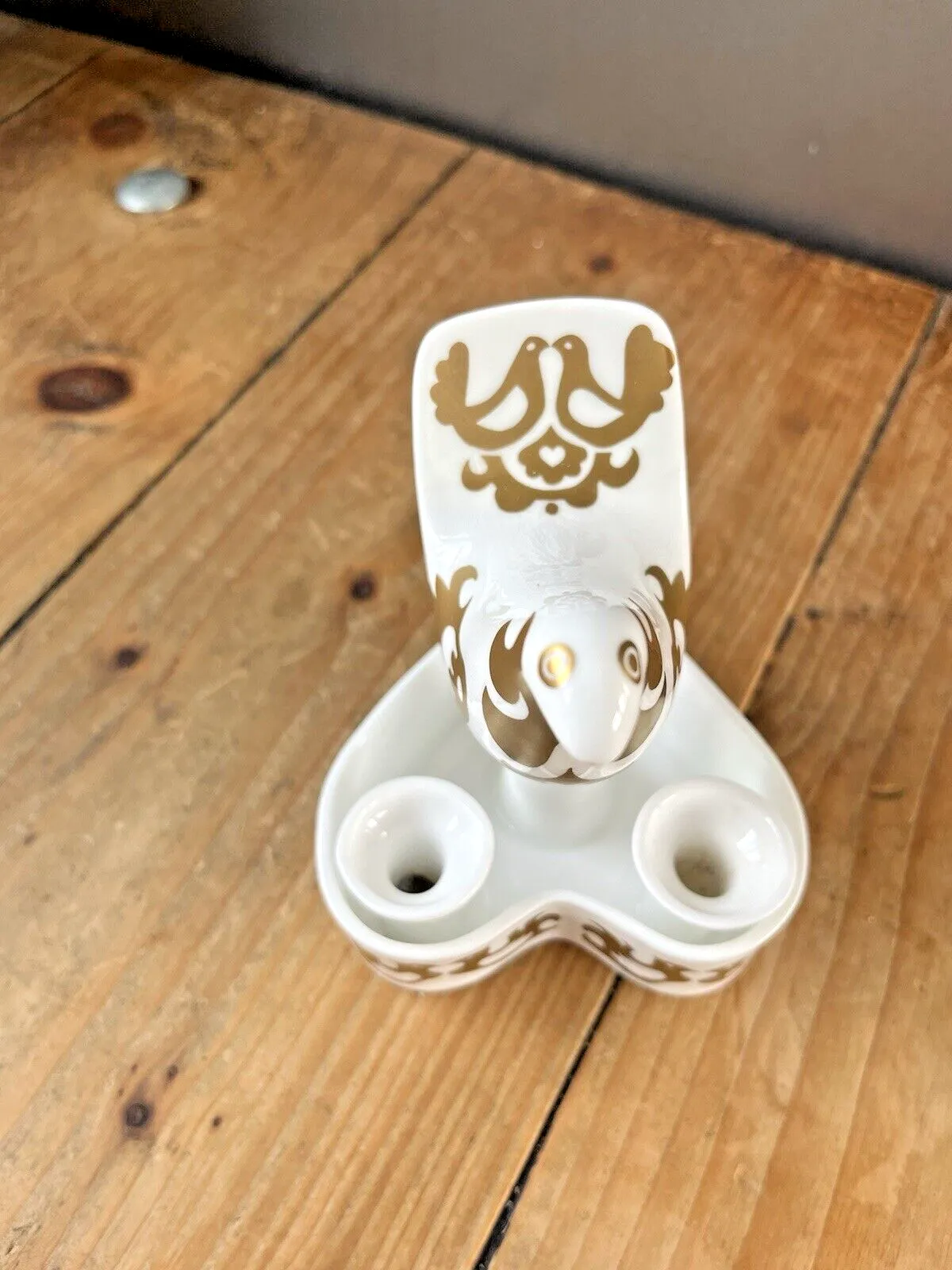 photo vinterior Highland Fine Bone China Stylised Bird Scandi Style Twin Taper Candle Holder Mcm