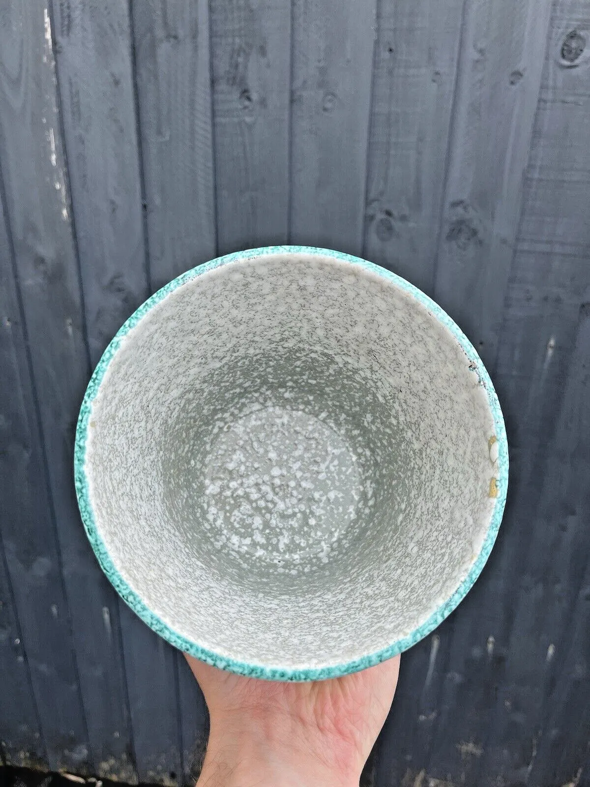 photo for sale Mid Century Italian Floral Leaf Lemons Planter Plant Pot 60's Turquoise Fratelli