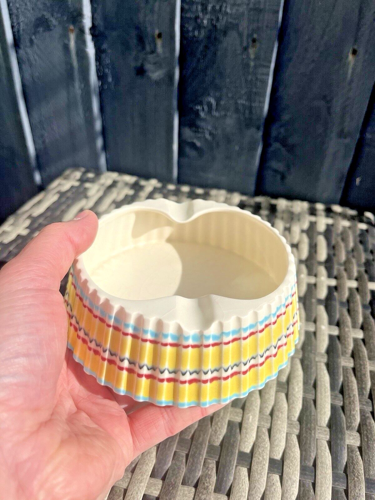 Mid Century Modern 60's Hornsea Rainbow John Clappison 540 Ribbed Retro Ashtray photo 50.0