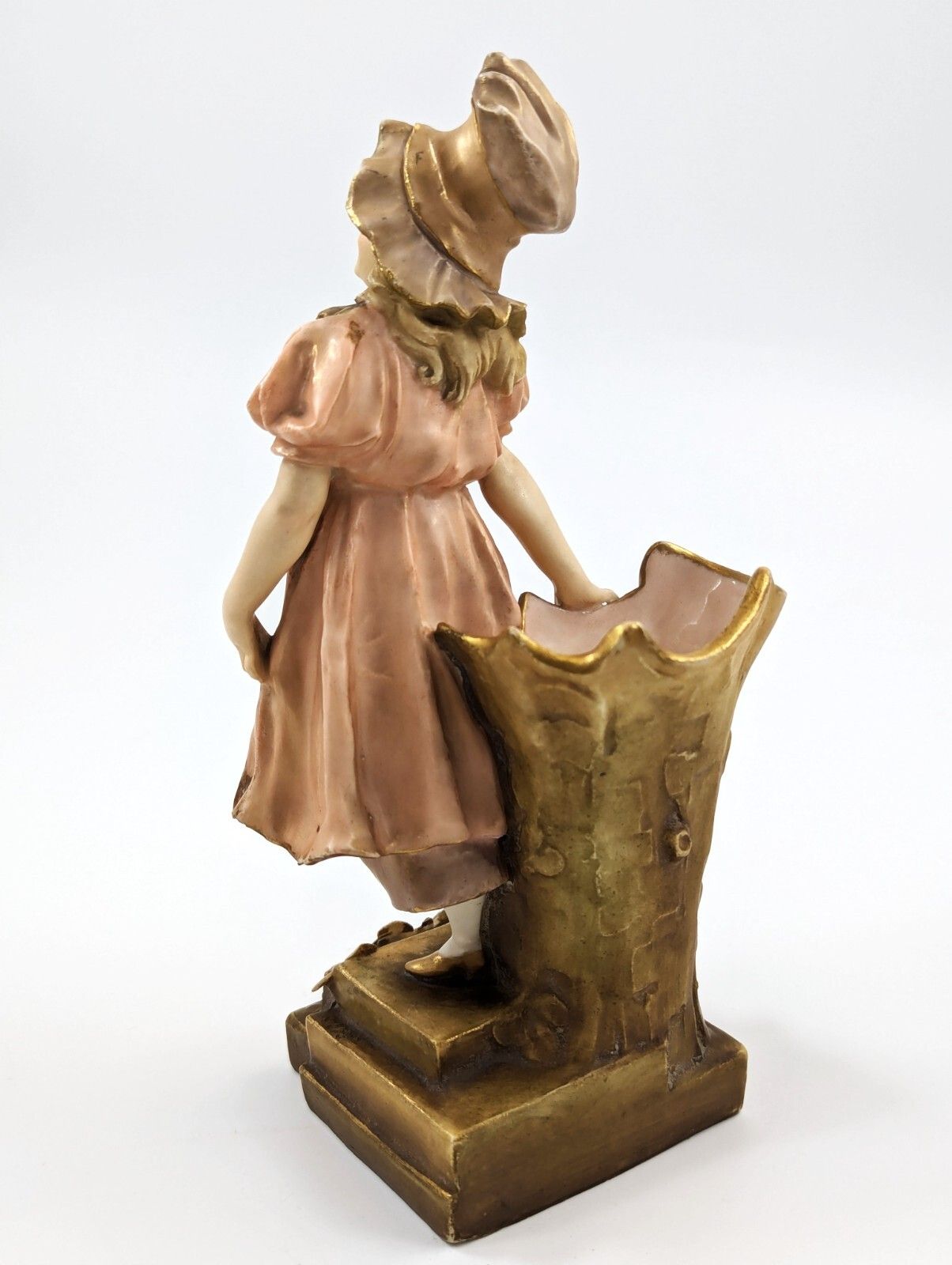 Antique Porcelain Figurine/Vase Planter By Ernst Wahliss, Teplitz Turn, Austria photo for sale