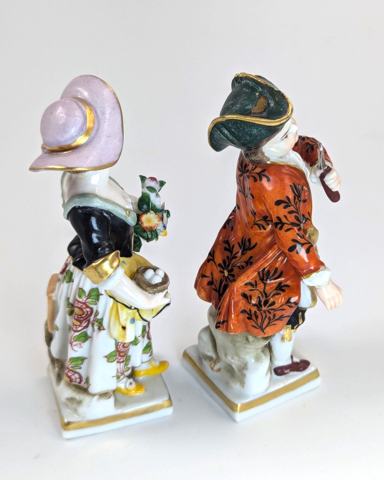Antique Porcelain Figurines Of Farmer And Gardener, In Chelsea Style, 19th photo Home Decor