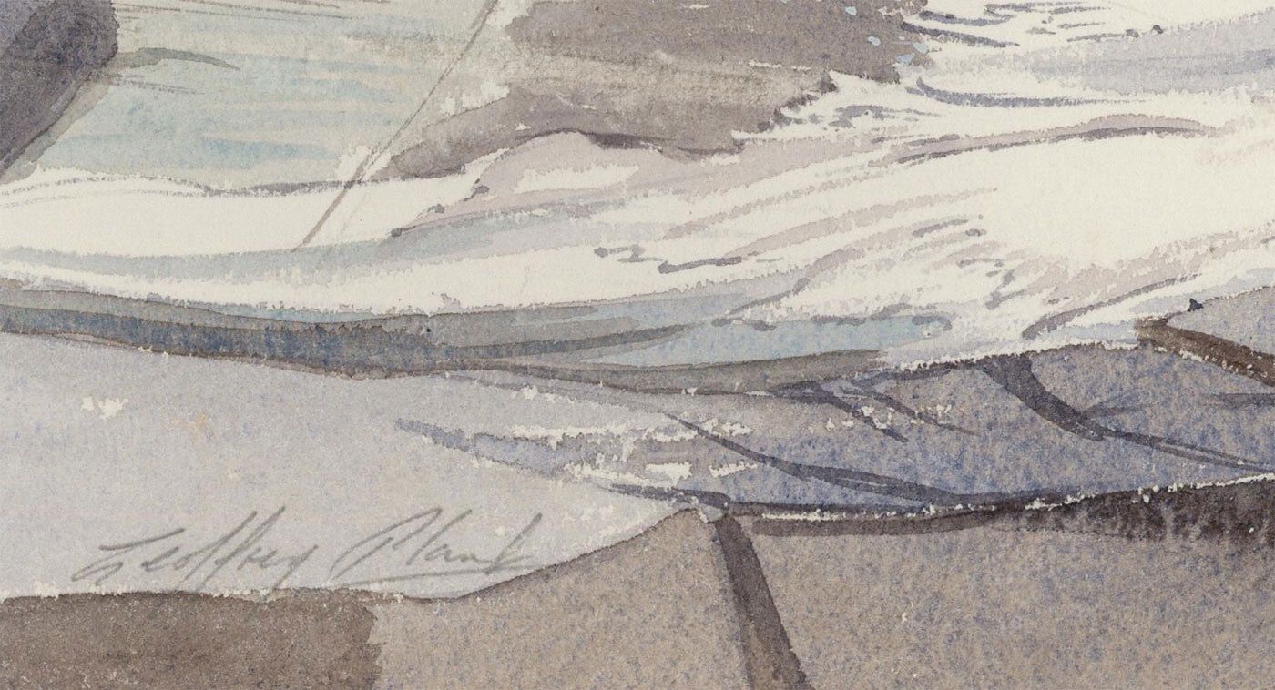 Geoffrey Plant (1939 2000) 20th Century Watercolour, Storm Sea photo for sale