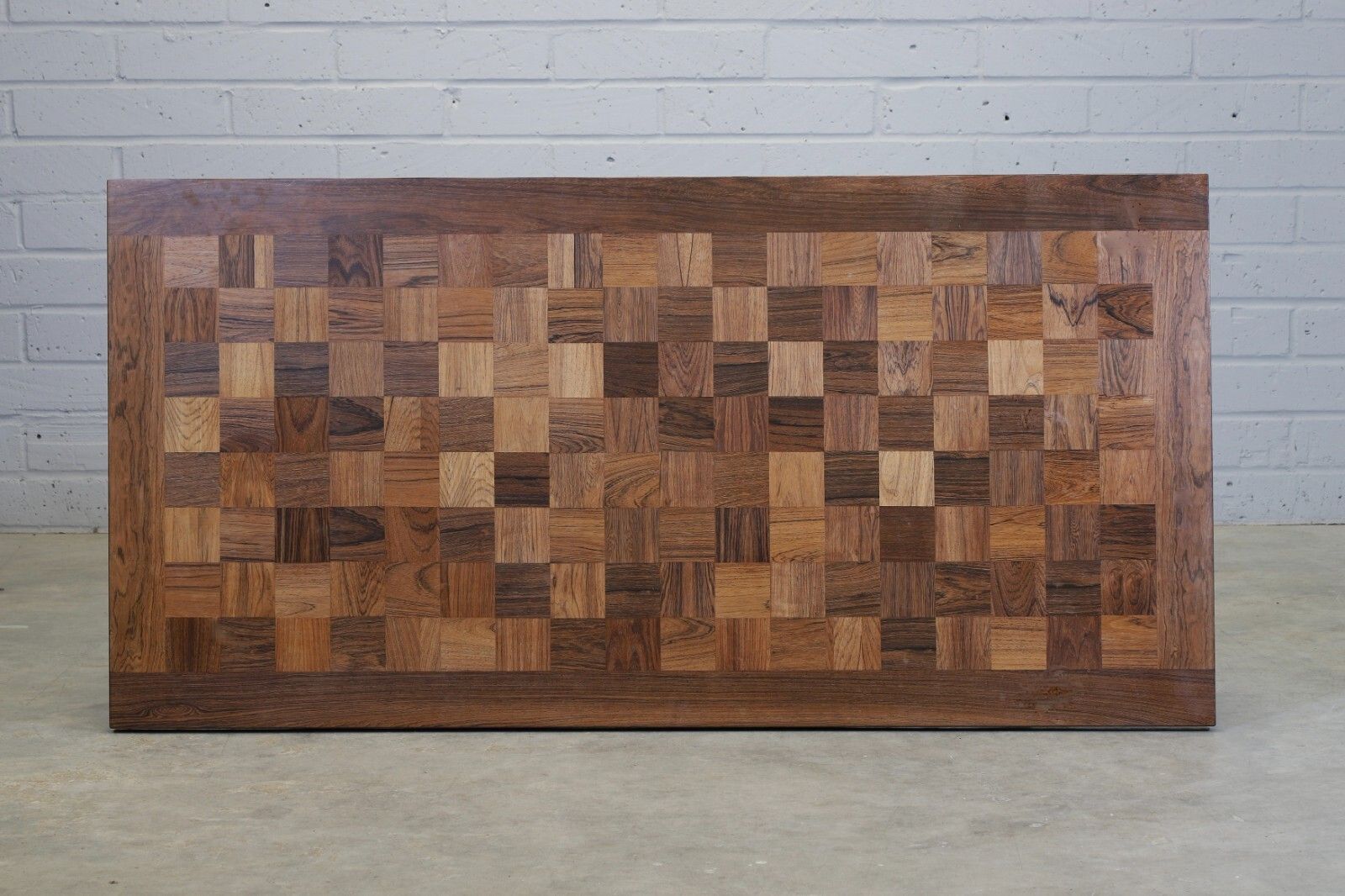 A Mid Century Danish Rosewood Checkerboard Parquetry Coffee Table