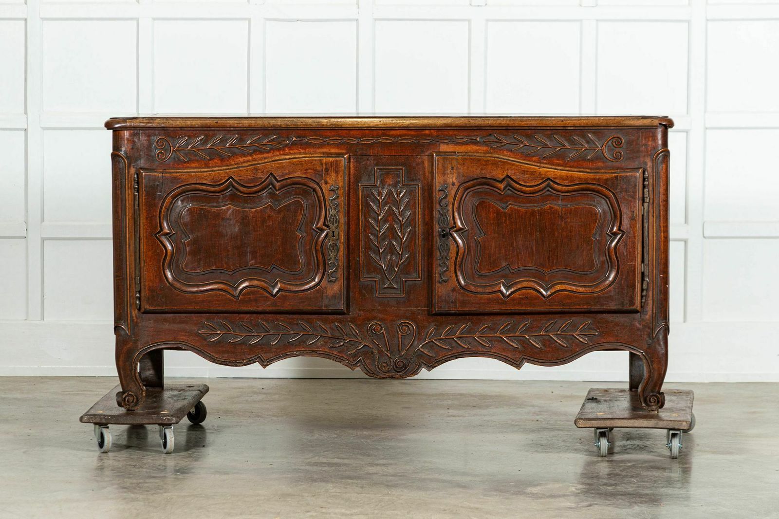 18thc French Carved Walnut Marriage Buffet
