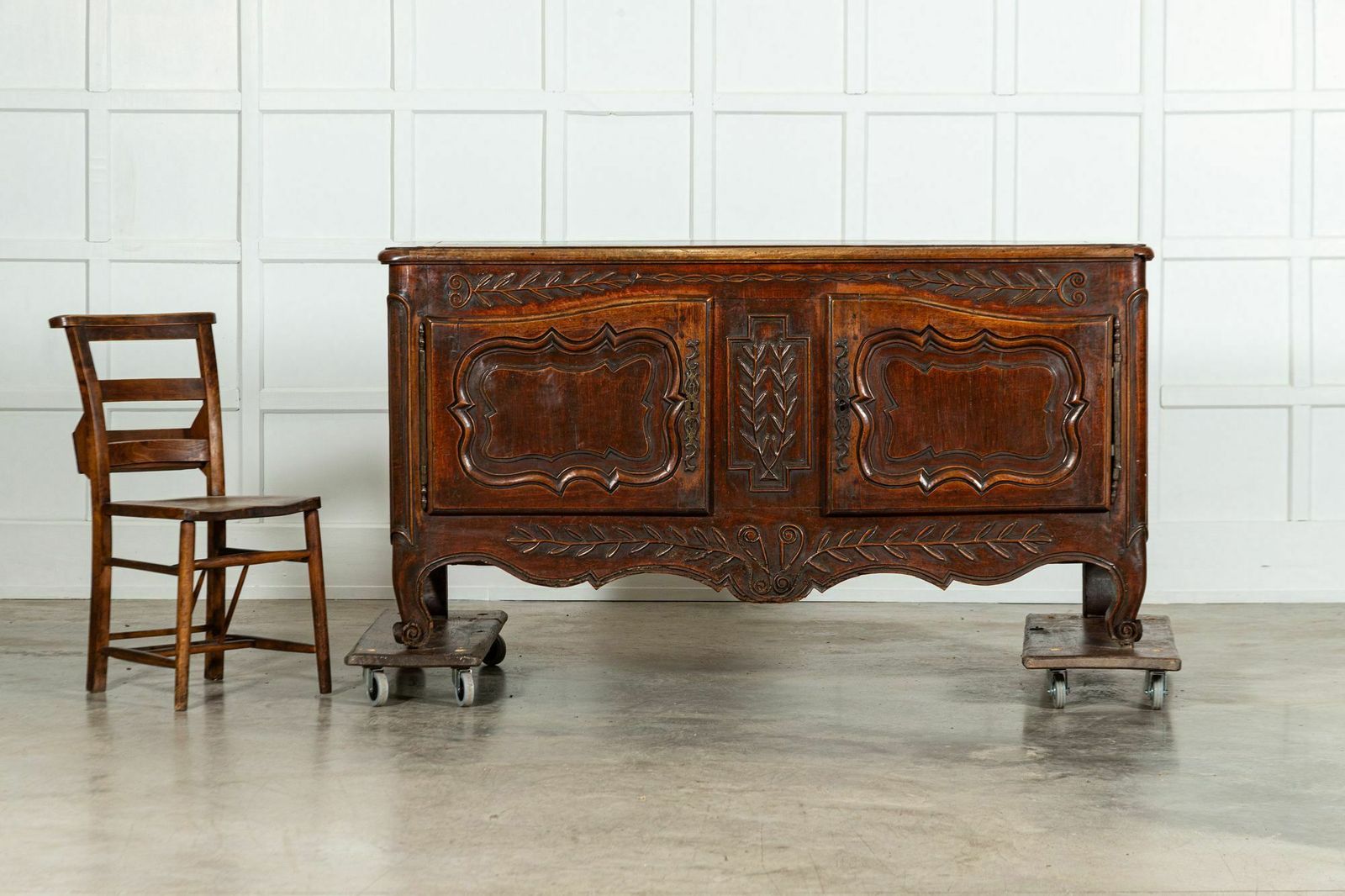 18thc French Carved Walnut Marriage Buffet photo Furniture