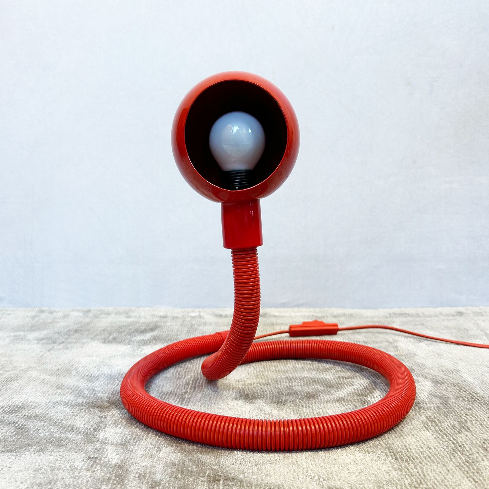Red 'Hebi' Lamp By Isao Hosoe For Valenti Luce photo Lighting