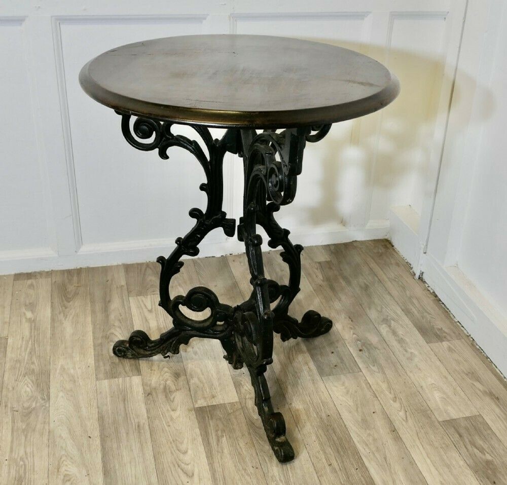 Victorian Cast Iron Scroll Work Occasional Table photo for sale