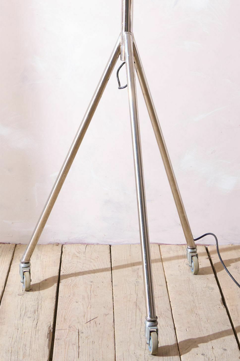 20th Century Chrome And Brass Medical Floor Lamp photo for sale