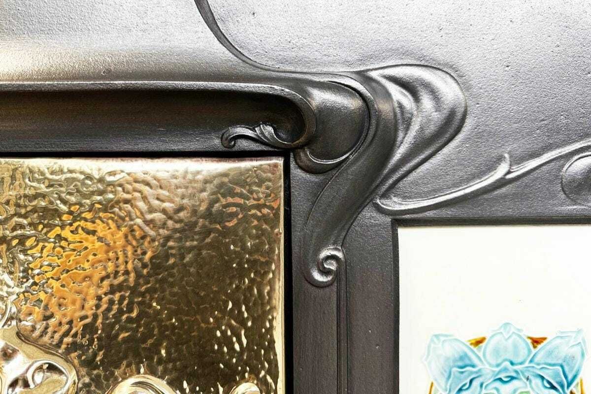 Large Tall Reclaimed Art Nouveau Edwardian Cast Iron Combination Grate photo buy