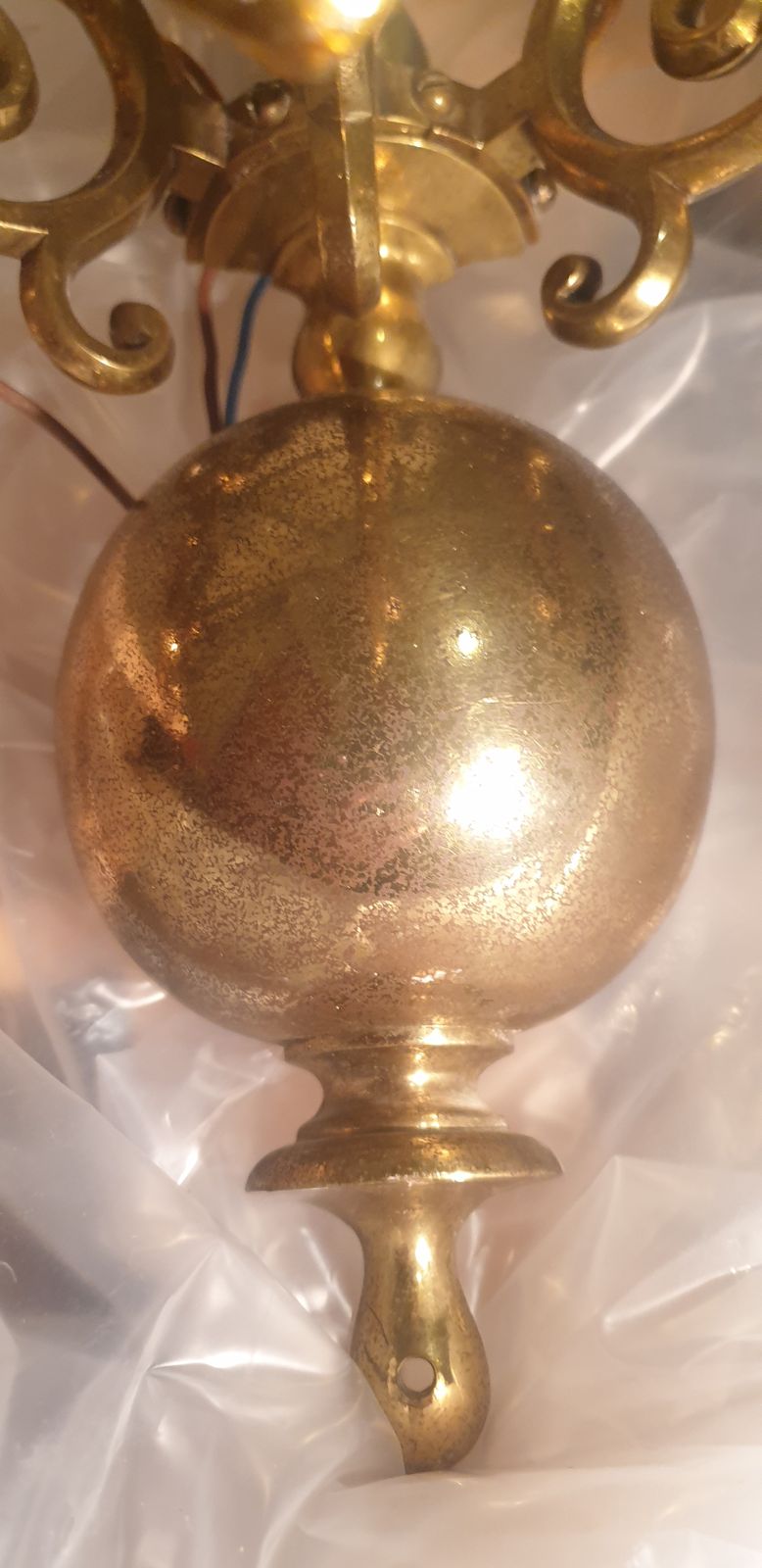 photo furniture Rare Original Antique 19th Century Large Brass 3 Arm Flemish Wall Light Sconce Converted To Electric