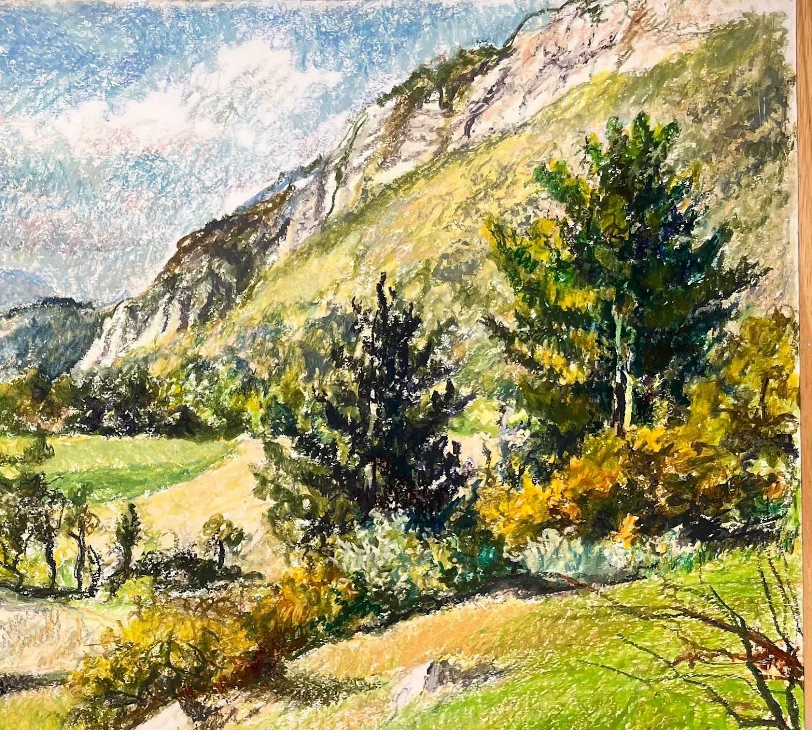 Josine Vignonmid Century French Original Painting Of A Mountainous Countryside Landscape1950's photo Art