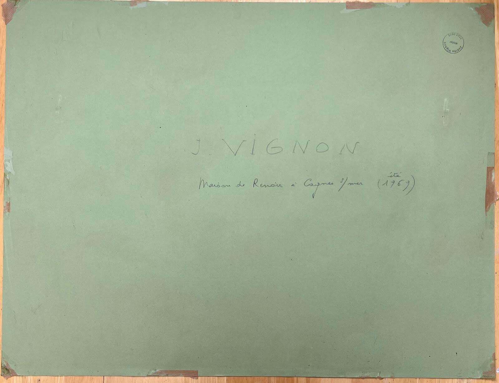 Josine Vignonmid Century French Original Pastel Painting Of Renoir's House In Cagnes Sur Mer1969 photo vinterior