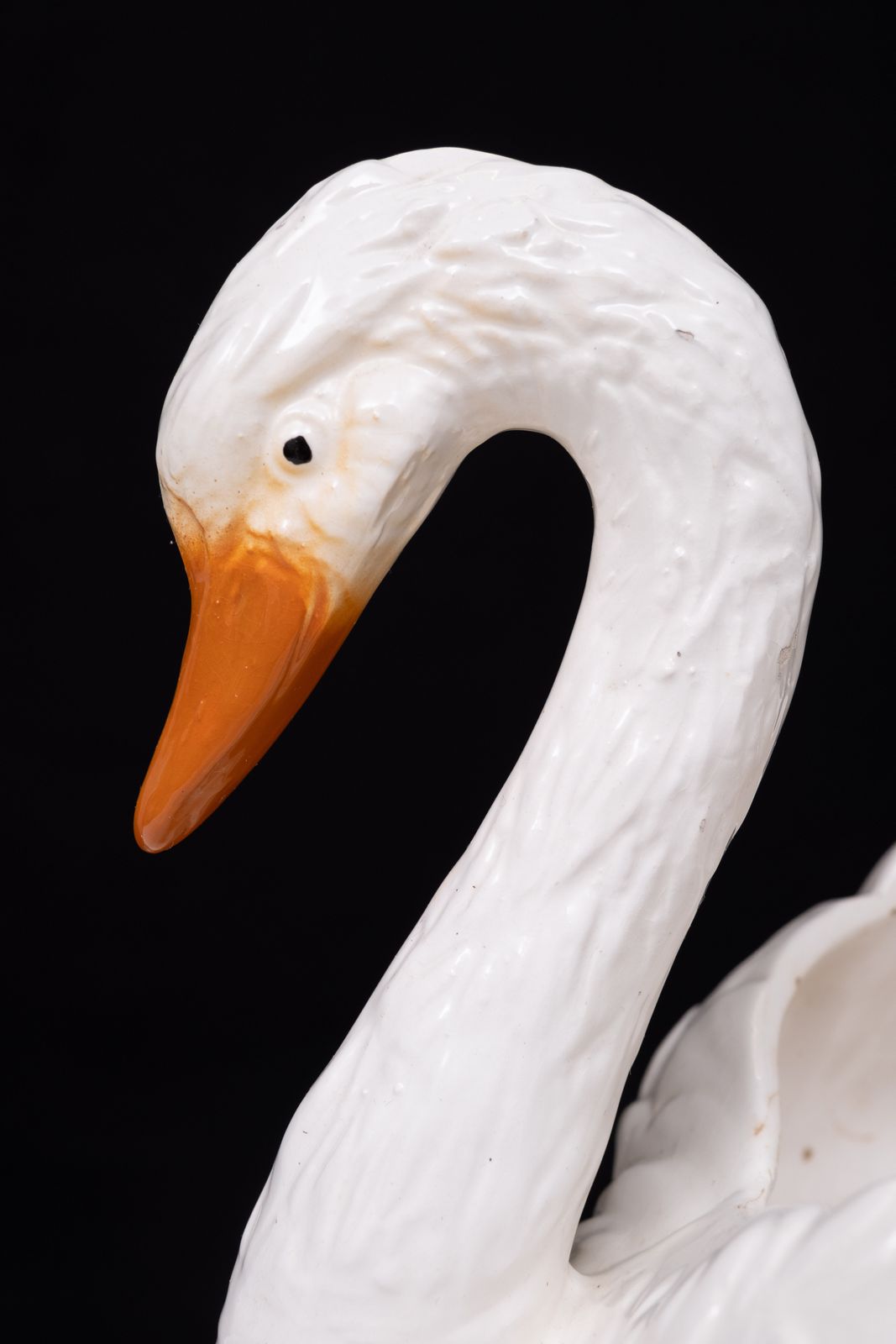 Antique Capodimonte Ceramic Swan Jardiniere 1880 photo for sale