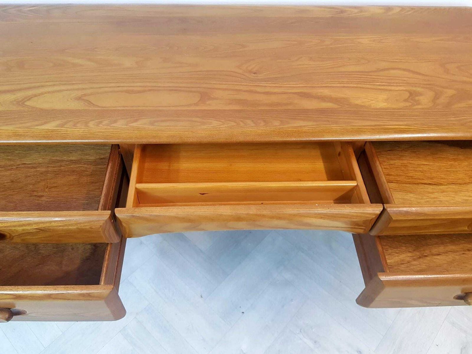 Vintage Solid Elm 1960s Mid Century Danish Design Desk Dresser Sideboard Bl293 photo vintage