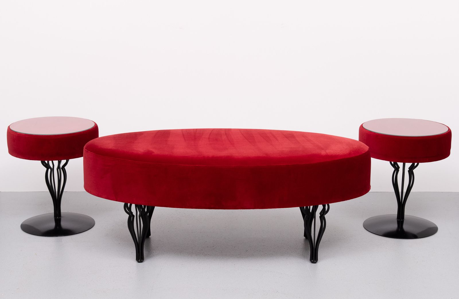 Unique 3 Piece Bedroom Set By Gelderland In Red Velvet .