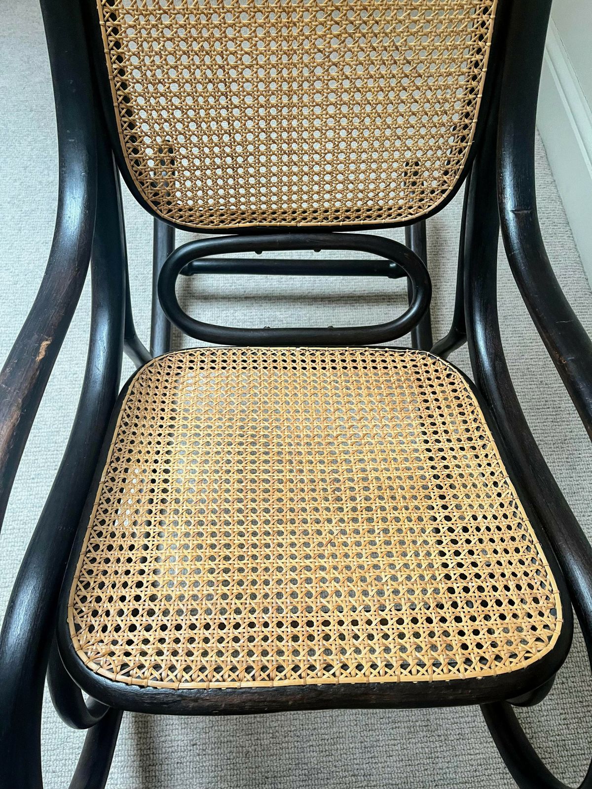 Vintage Bentwood Rocking Chair. Thonet Style 1900s photo for sale