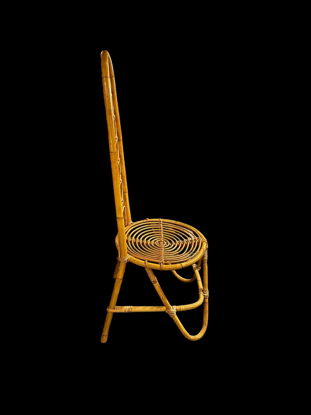 Vintage High Back Wicker & Woven Bamboo Chair By Dirk Van Sliedrecht, 1960 photo furniture