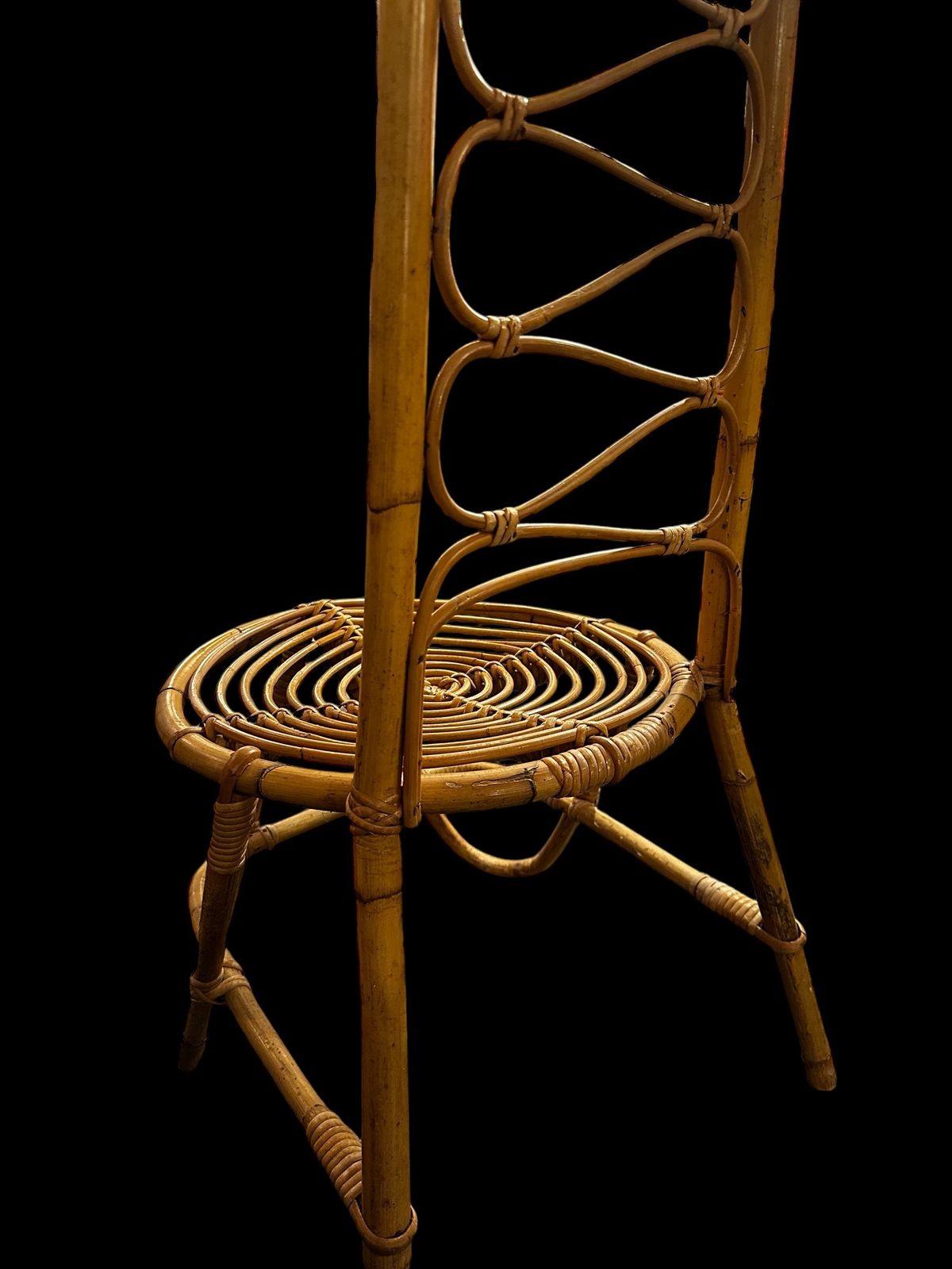 Vintage High Back Wicker & Woven Bamboo Chair By Dirk Van Sliedrecht, 1960 photo 450.0