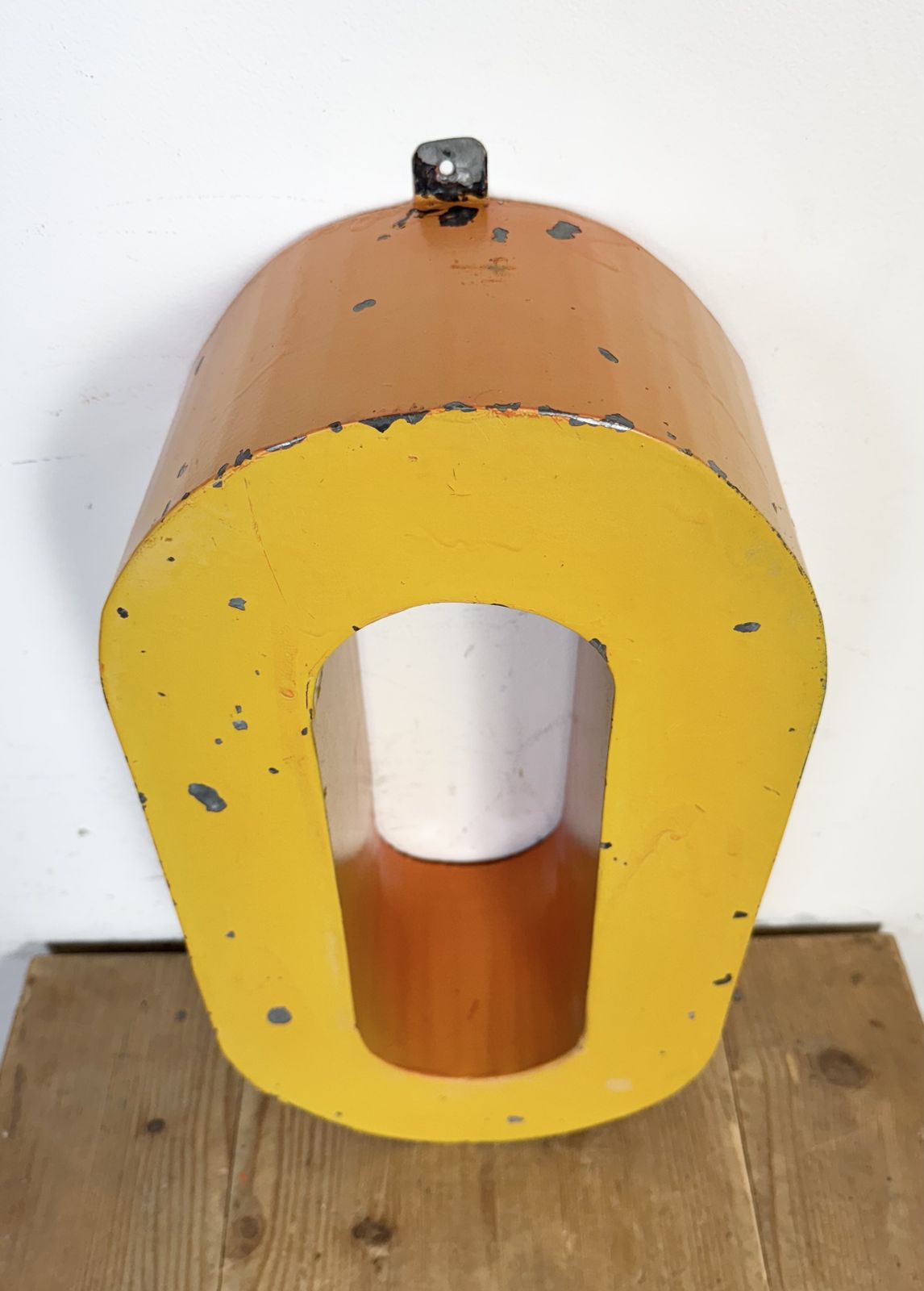 Large Vintage Yellow Iron Facade Letter O, 1960s photo vinterior