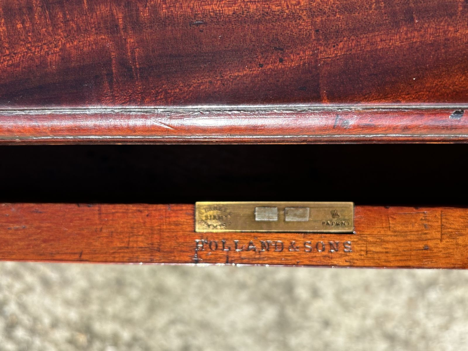 photo furniture Stunning 19th Century Mahogany Partners Desk Stamped By Holland & Sons