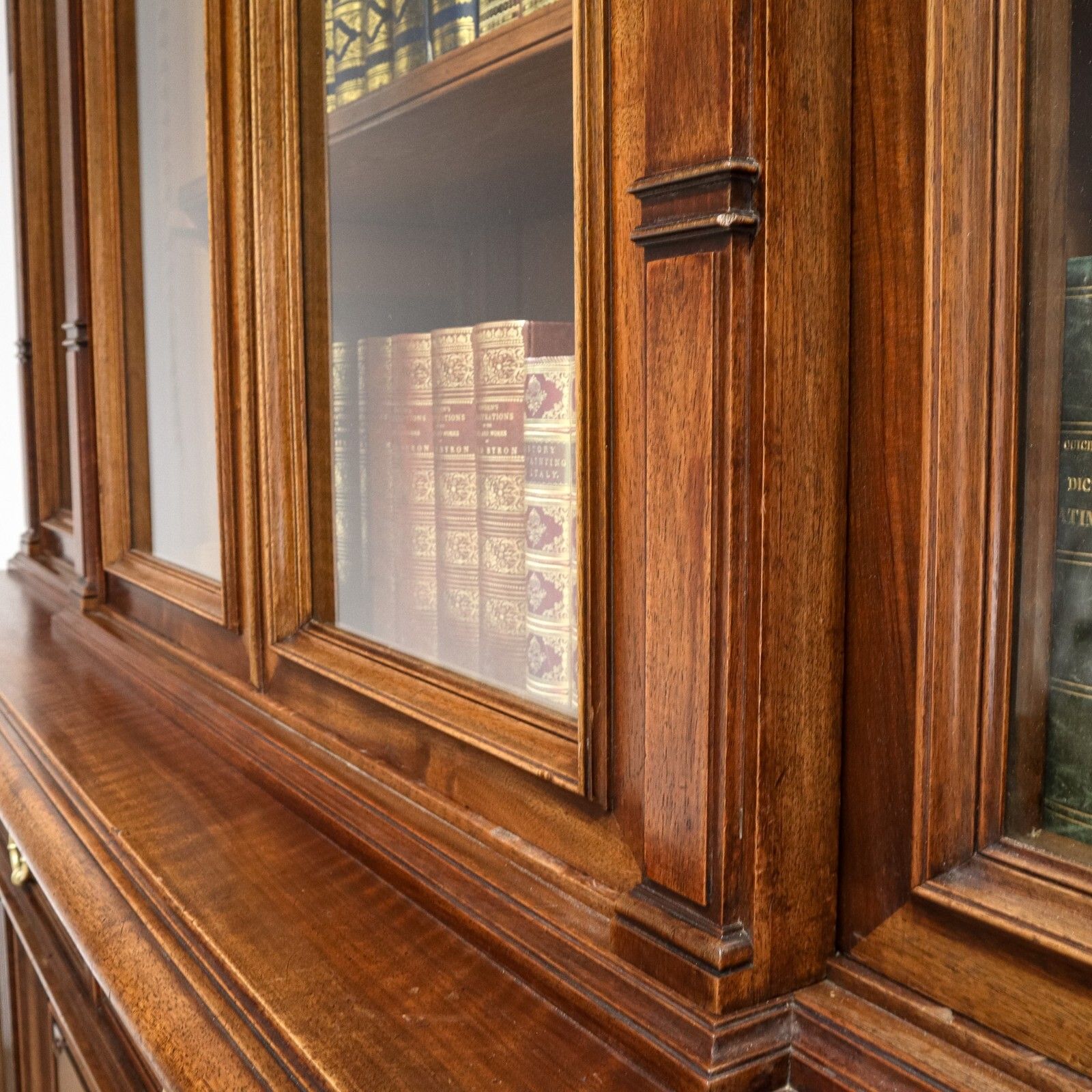 photo for sale French Walnut Breakfront Library Bookcase