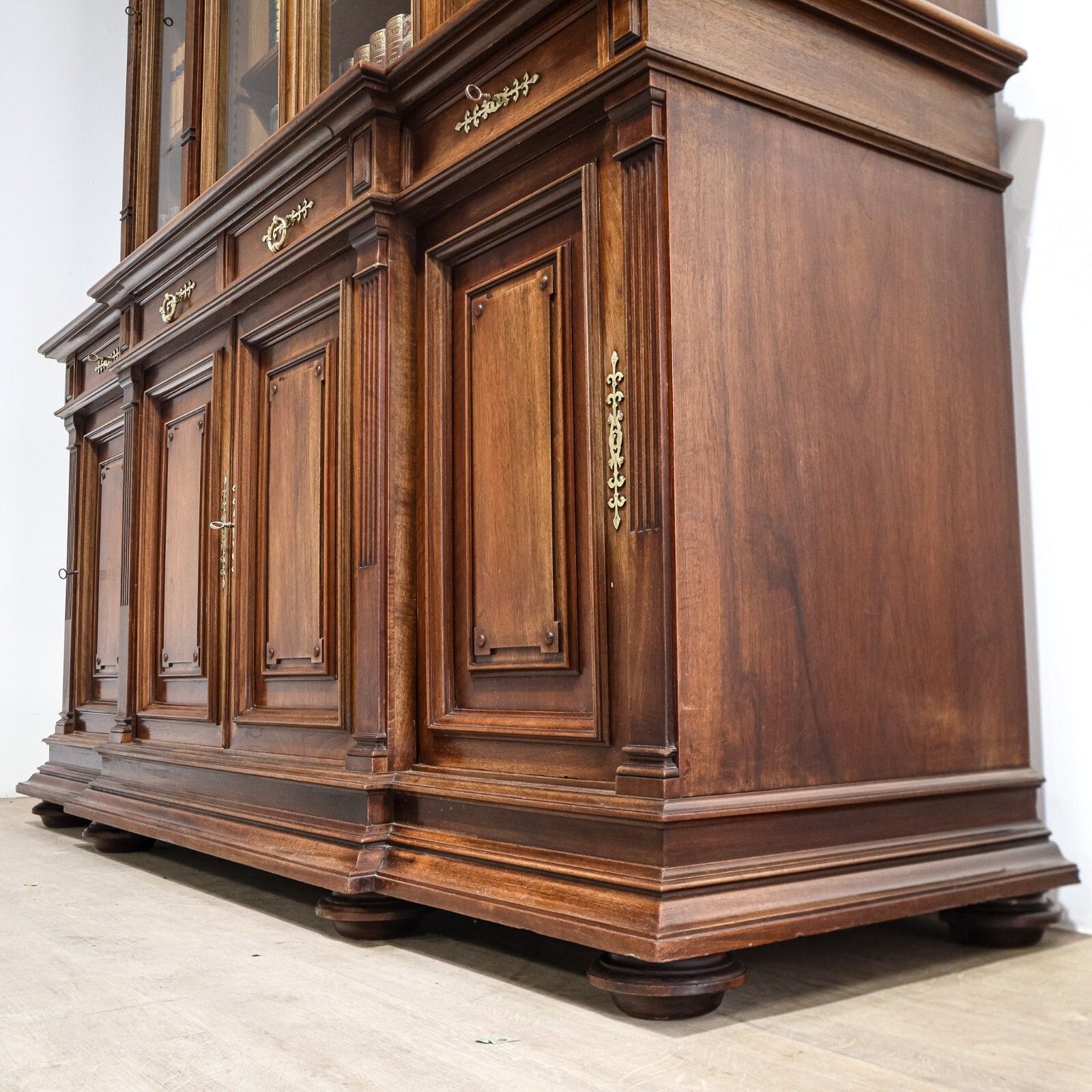 7440.0 French Walnut Breakfront Library Bookcase photo