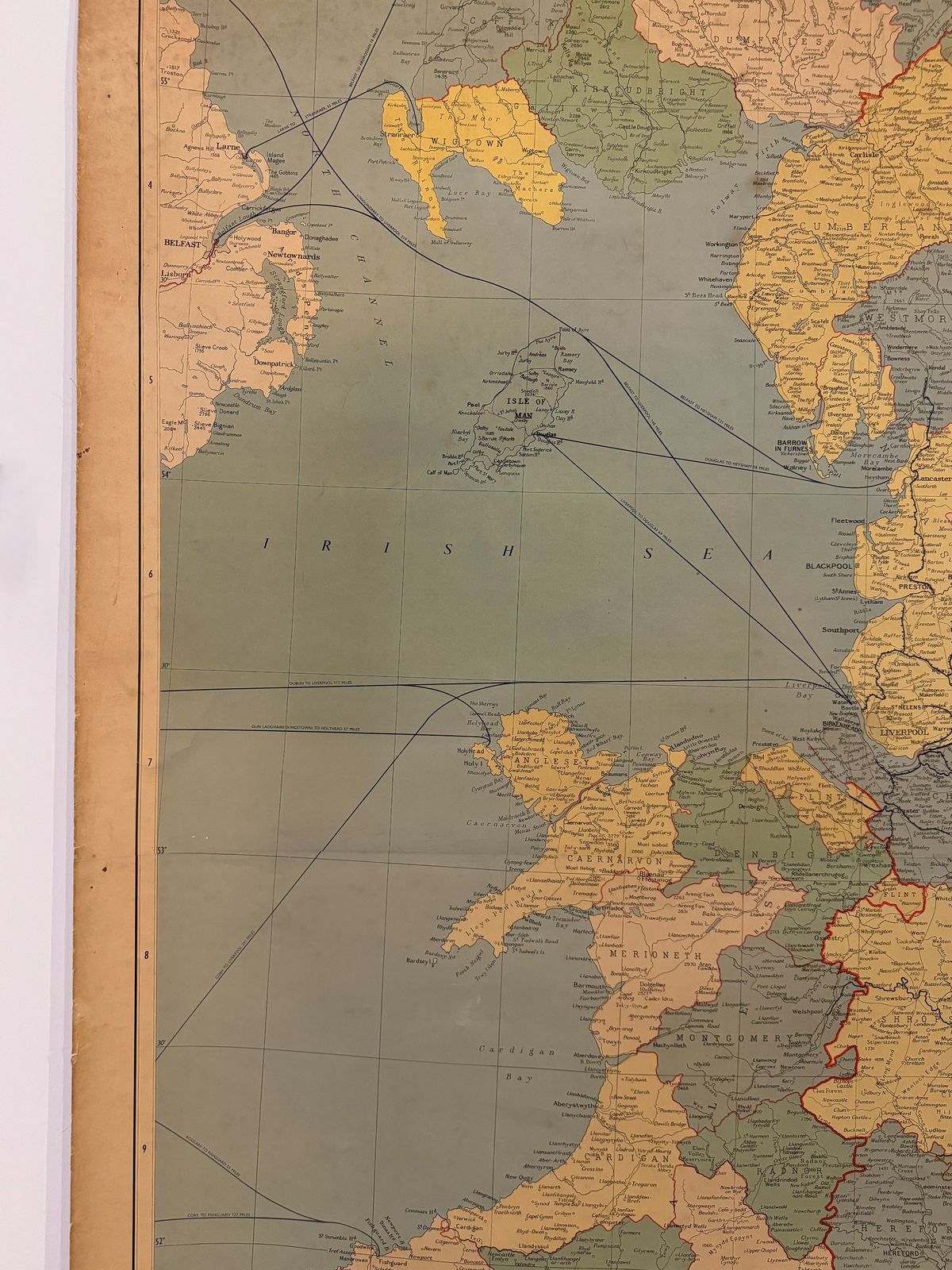 Original George Philips & Son Large Educational Map Of England And Wales, 1962 photo for sale