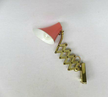 Mid Century Aluminum And Brass Scissor Lamps, 1950s, Set Of 2 photo Lighting