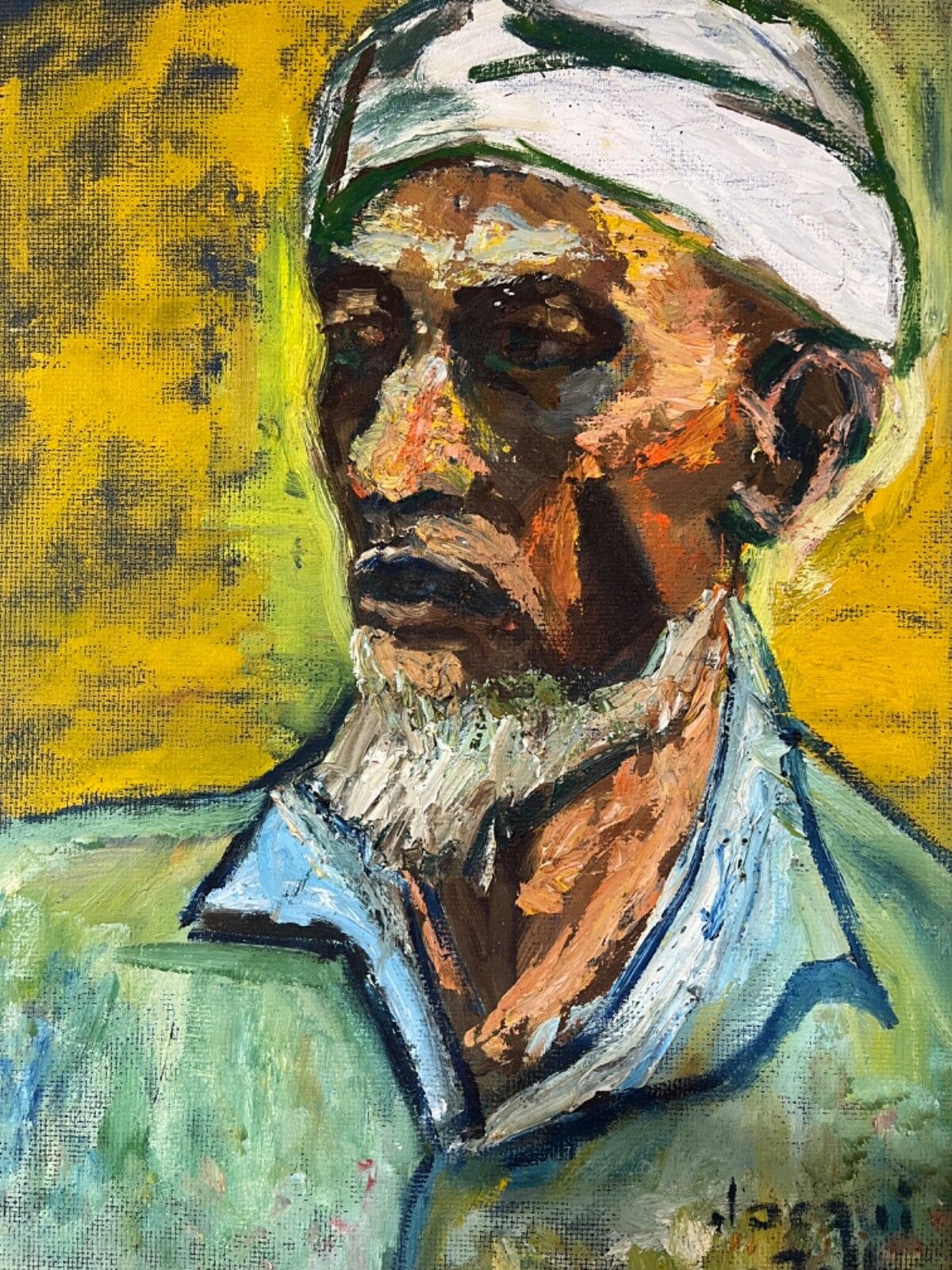 Portrait Oil Painting Portrait Of Arab Man Striking Abstract