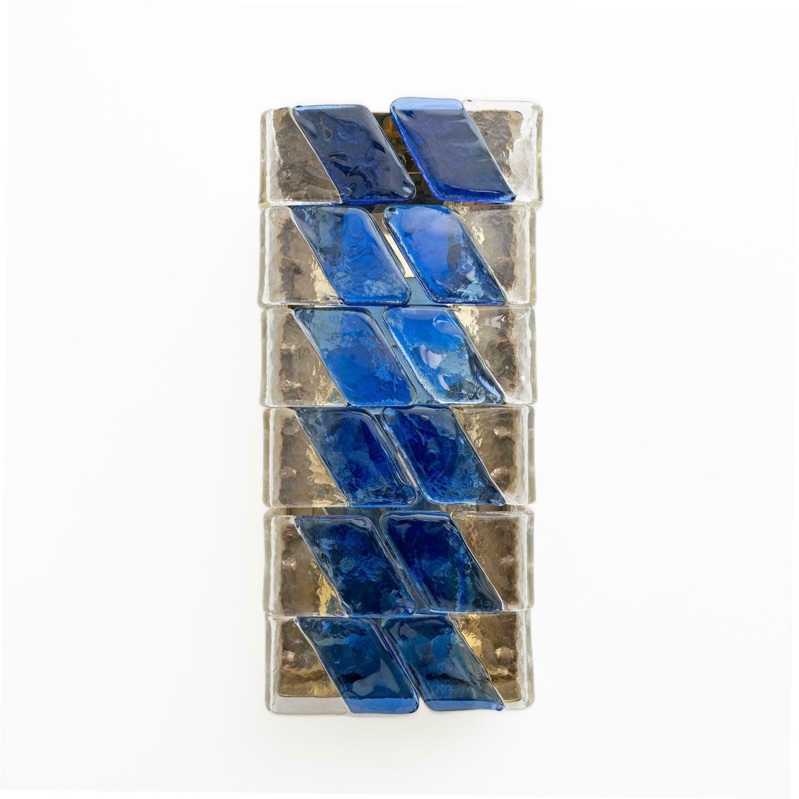Pair Of Mid Century Modern Style Italian Murano Glass And Brass Sconces photo vinterior
