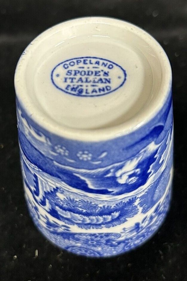 Vintage Copeland Spode Blue Italian Beaker Blue Backstamp photo vintage