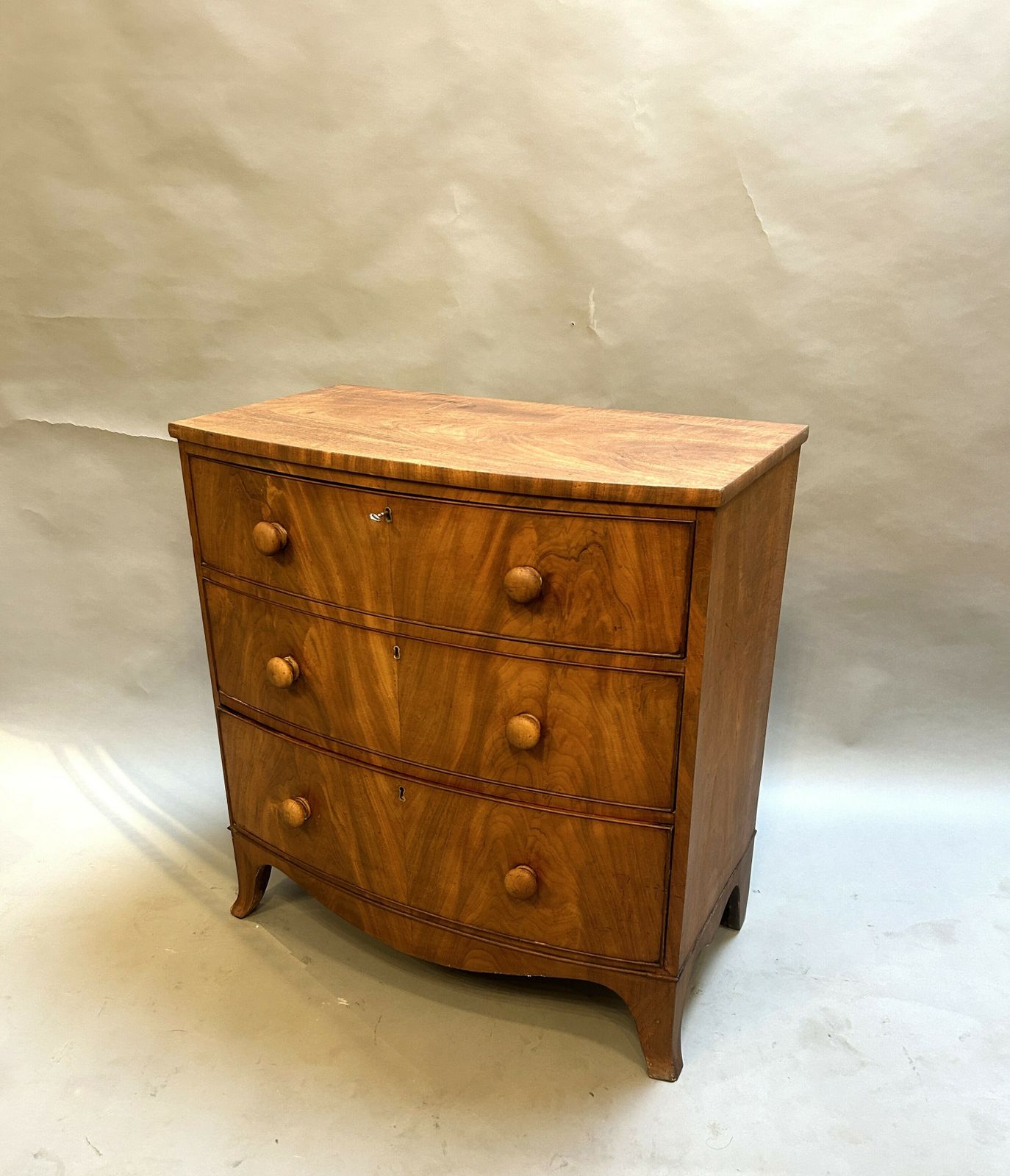 George III Bow Front Chest Of Drawers