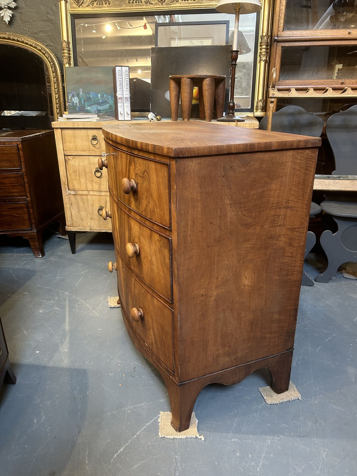 photo for sale George III Bow Front Chest Of Drawers