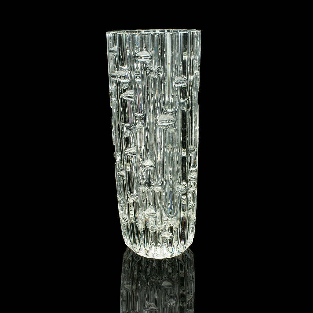 Pair Of Vintage Designer Vases, Czech, Bohemian Art Glass, Flower Sleeve, C.1960 photo vinterior