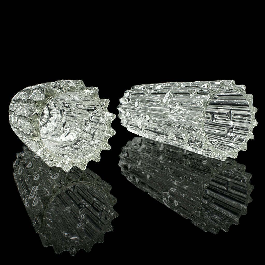 Pair Of Vintage Designer Vases, Czech, Bohemian Art Glass, Flower Sleeve, C.1960 photo buy
