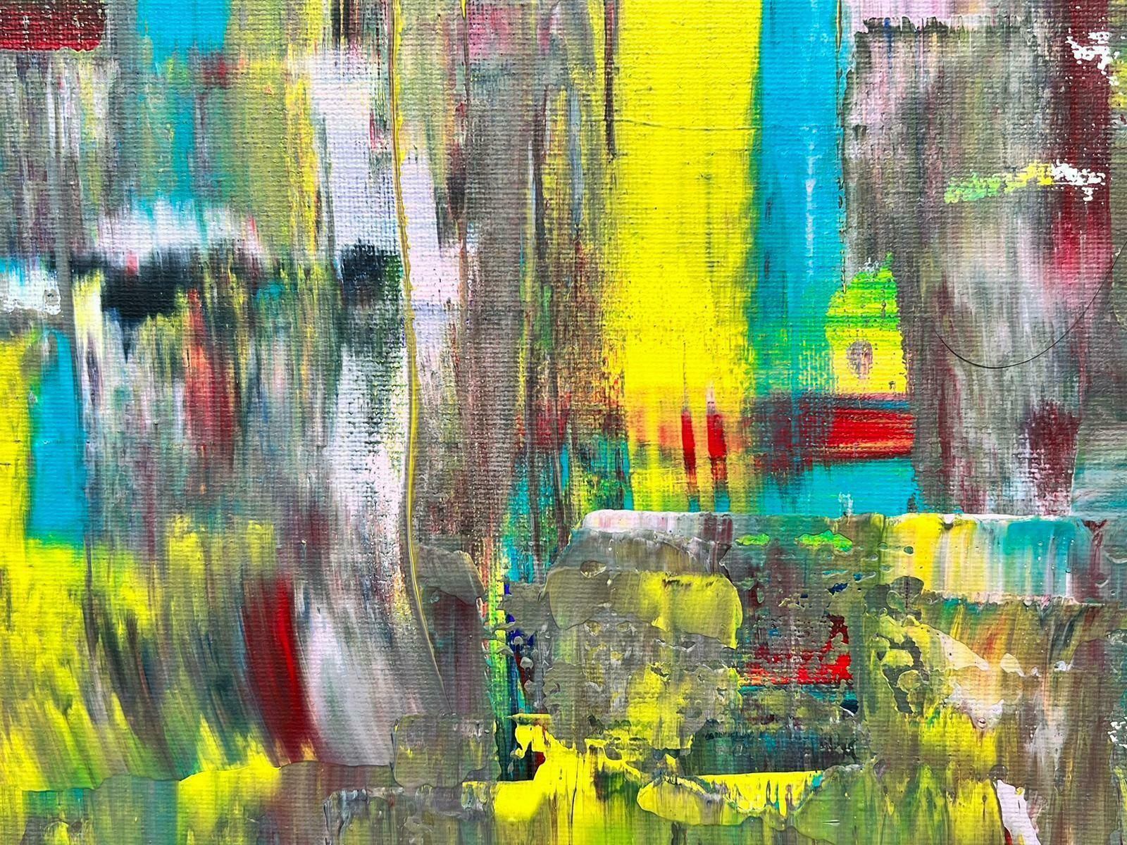 Bolly Frostcontemporary British Abstract Of Grey Blue Yellow Multicolors photo vinterior